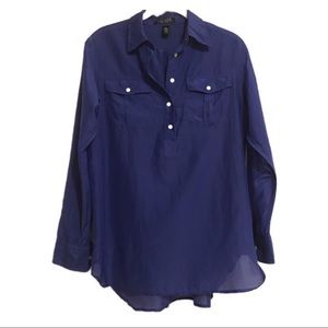 Lauren Ralph Lauren long sleeve blue blouse